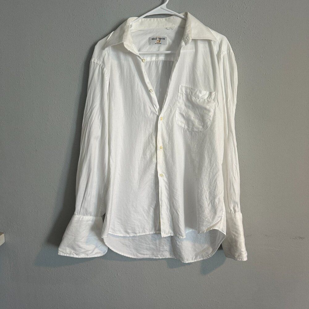Enrico Venturi Mens White Button Up Shirt Cotton L Made In Italy - Picture 2 of 7